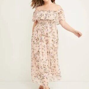 NWT Lane Bryant Textured Off-the-Shoulder Maxi Dress, 22-24 Petite